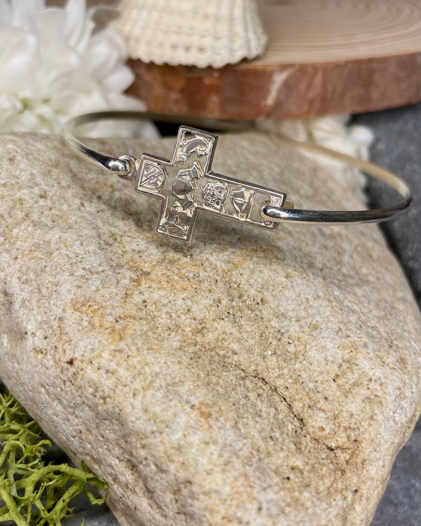 Story of Galway Sterling Silver Open Cross Bangle