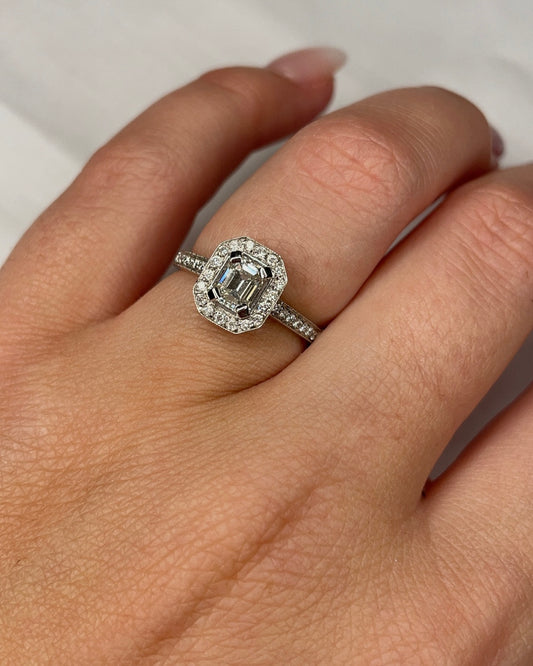 Lab Grown Diamond Art Deco 18ct Engagement Ring