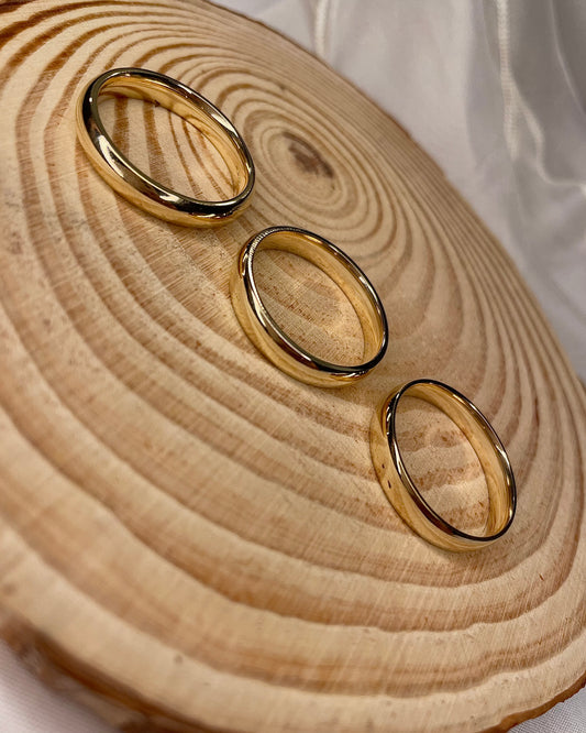 4mm 9ct Yellow Gold Wedding bands (available in three weights)
