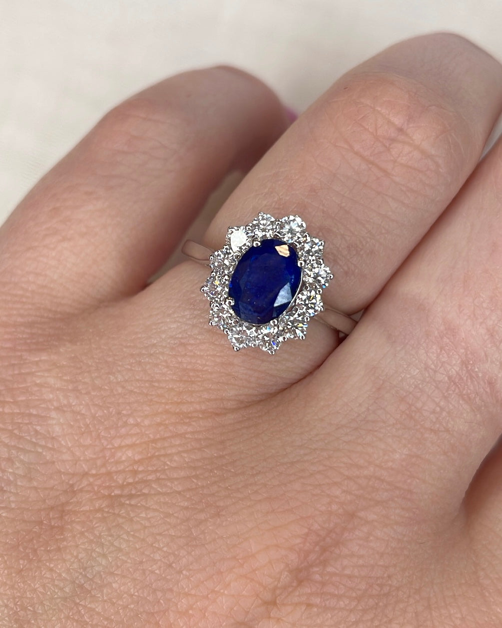 18ct Sapphire and Diamond Cluster Ring