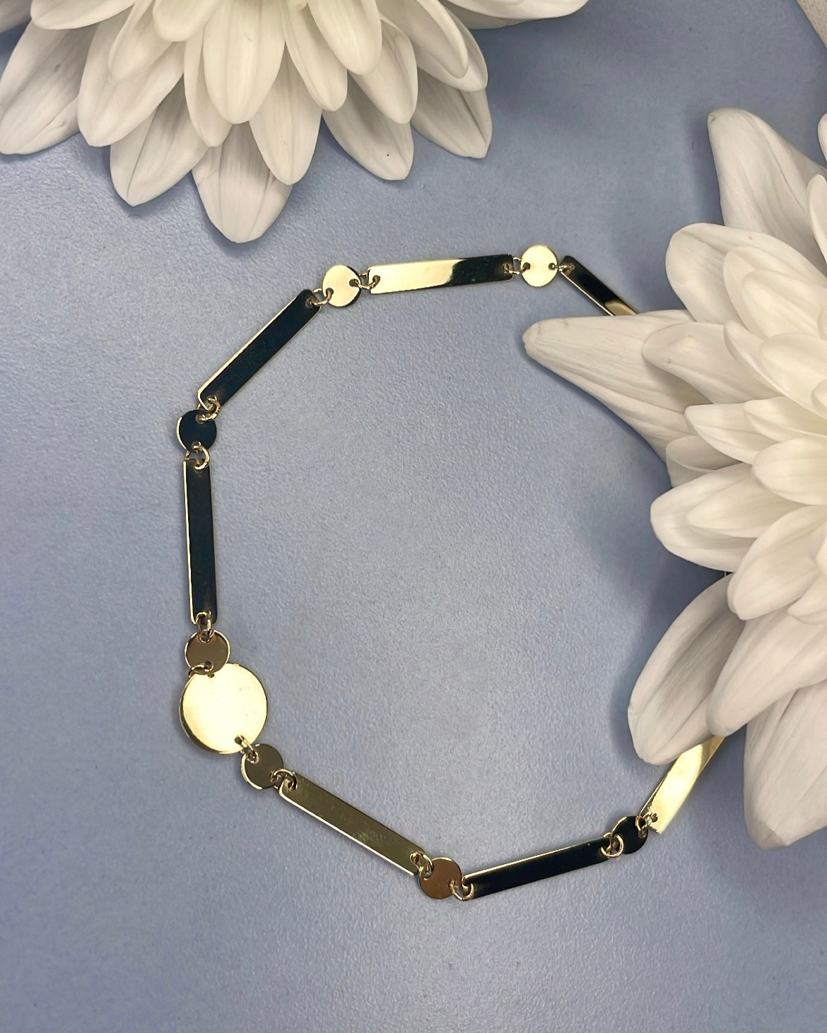 9ct Yellow Gold Multiple Bar & Disc Bracelet
