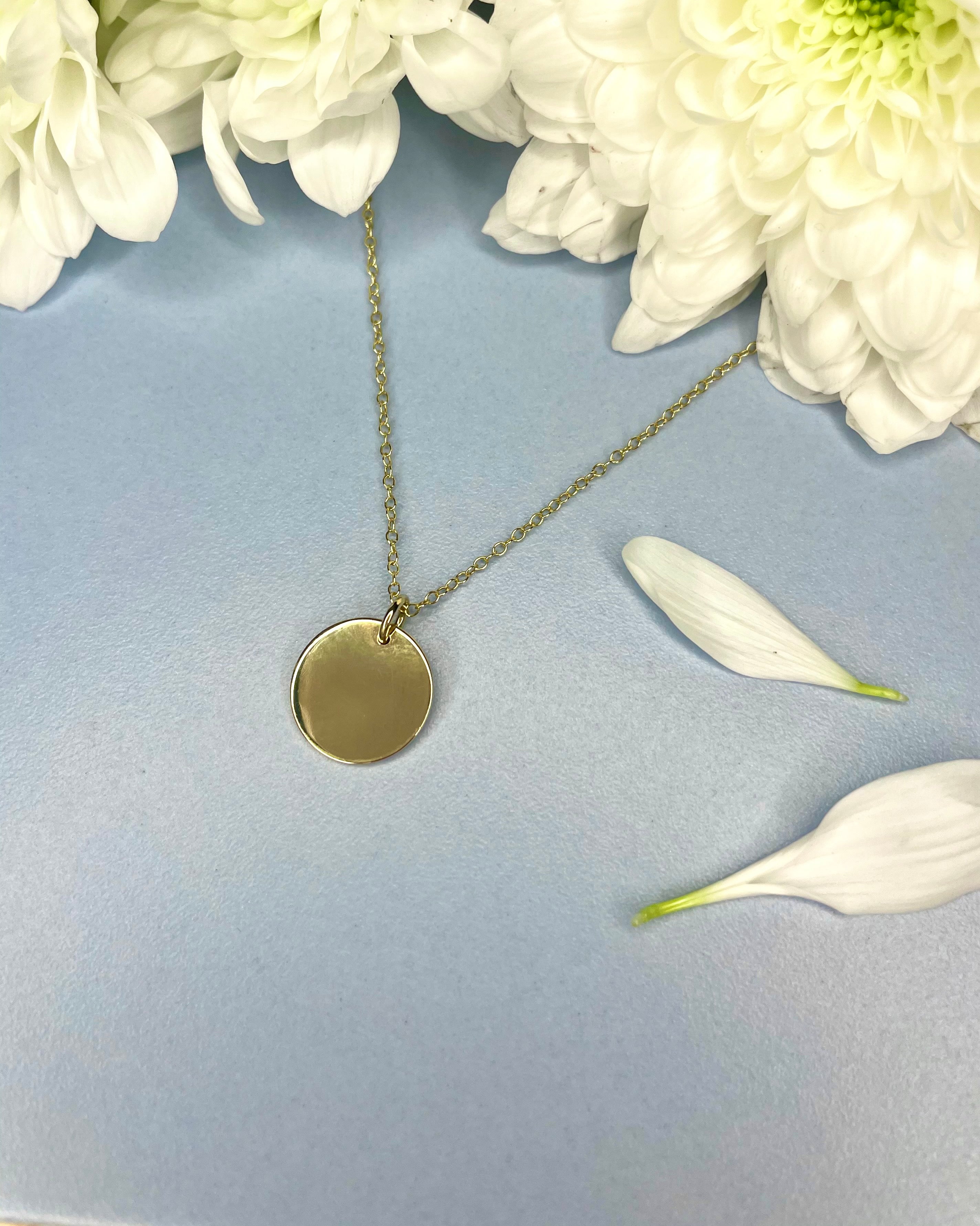 9ct Gold Disc Pendant & Chain