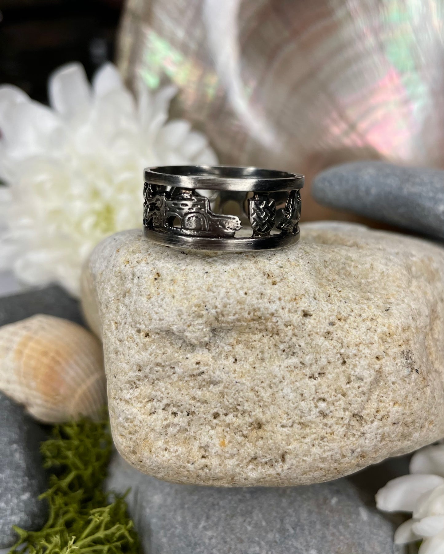 Story of Galway Black Rhodium Open Back Ring