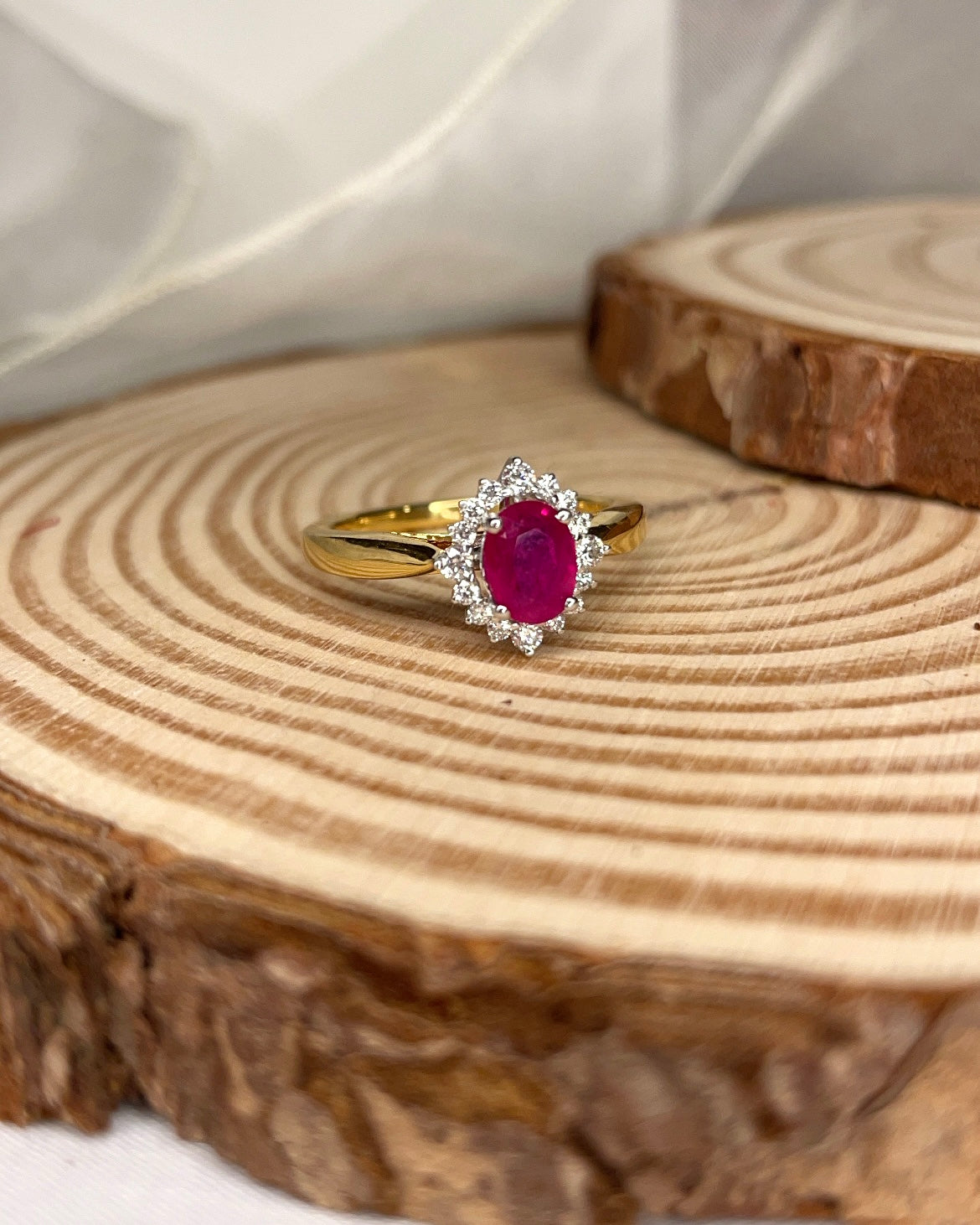 18ct Gold Ruby & Diamond Ring