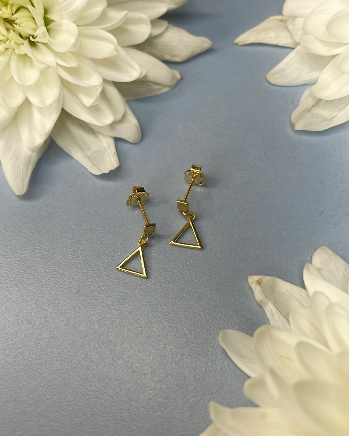 9ct Gold Triangle Drop Earring