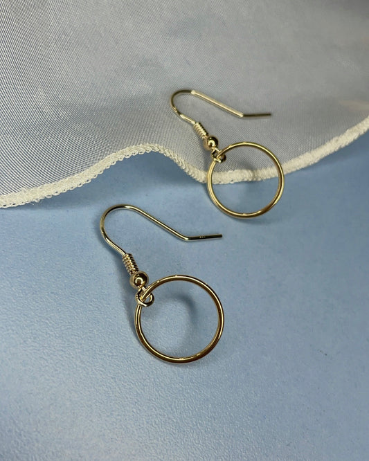 9ct Circle Drop Earrings