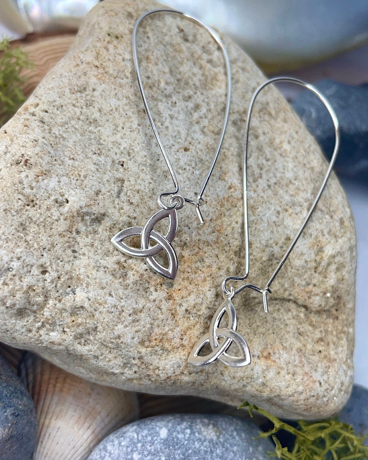 Sterling Silver Trinity Knot Hanging Earrings