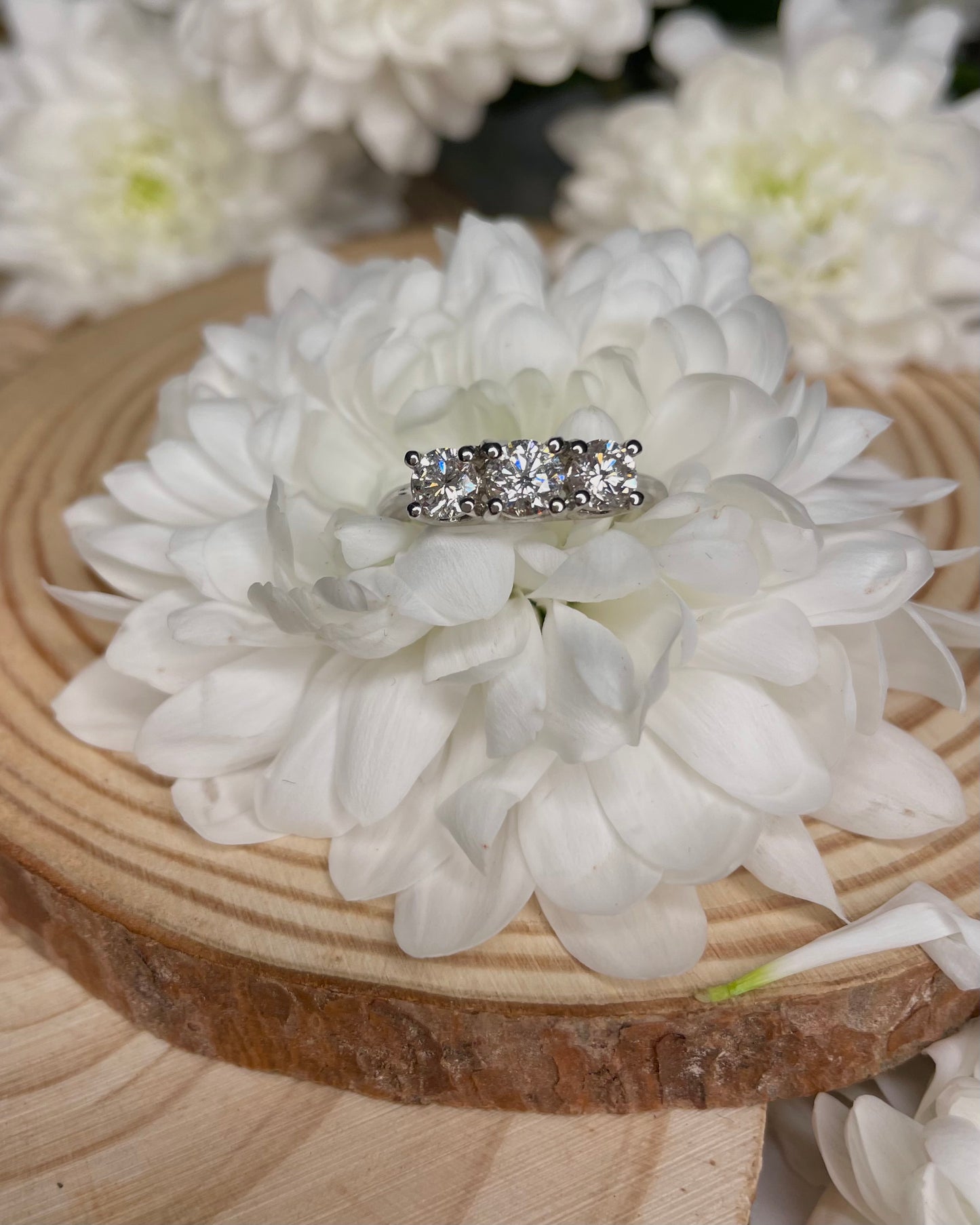 Three Diamond Classical Engagement ring