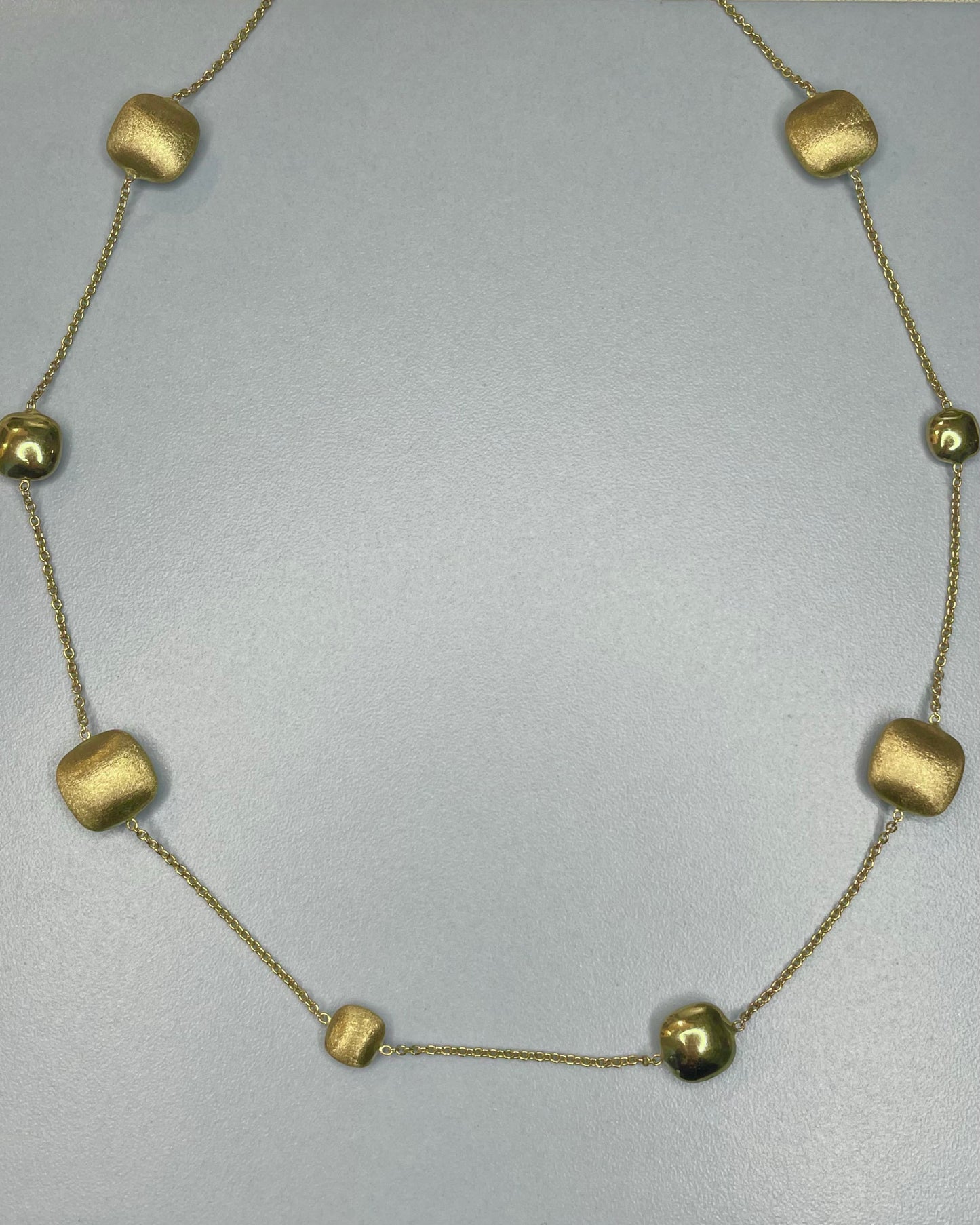 9ct Gold Satin Square Necklace