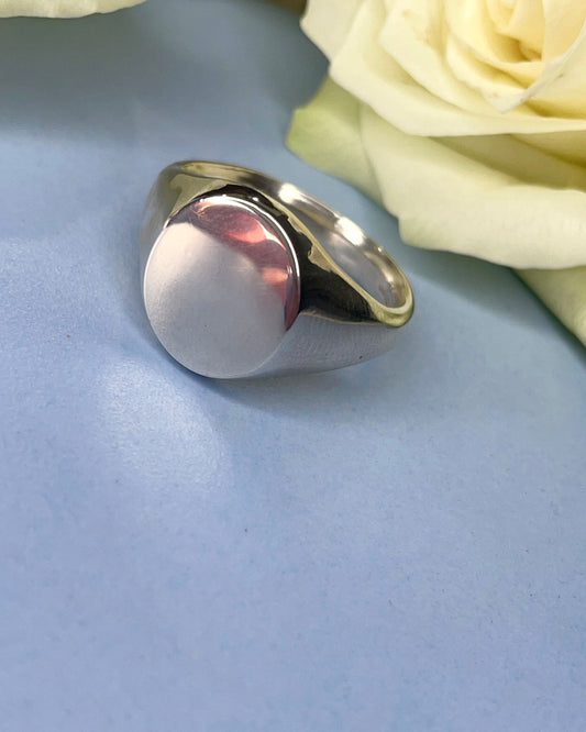 Sterling Silver Gent's Oval Face Signet Ring