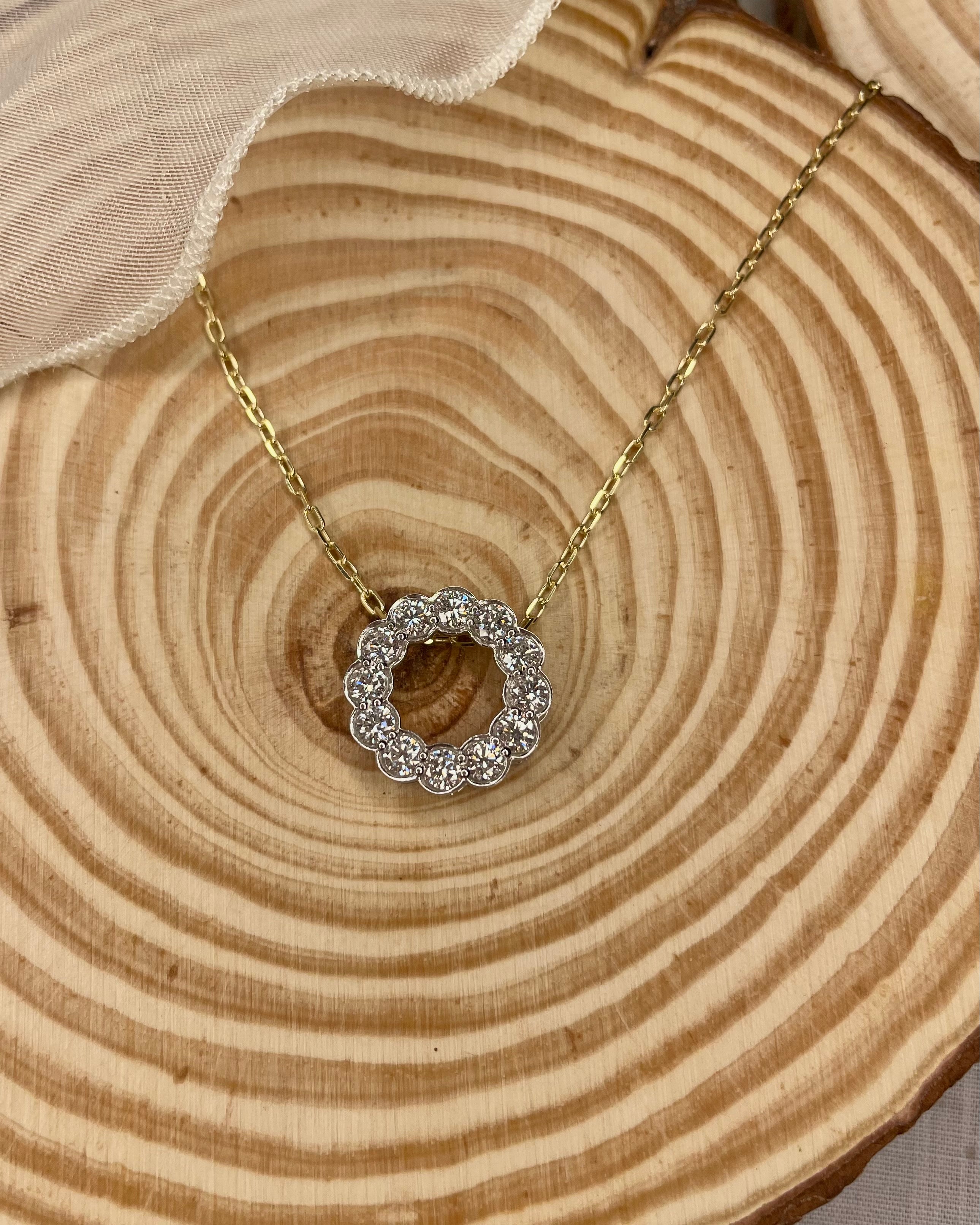 9ct Lab Grown 12 Diamond Circle Pendant