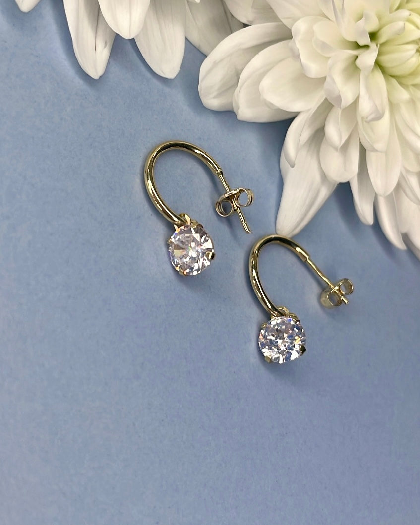 9ct Gold Floating CZ Drop Earrings