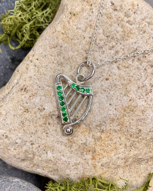 Harp Green Cubic Zirconia Pendant