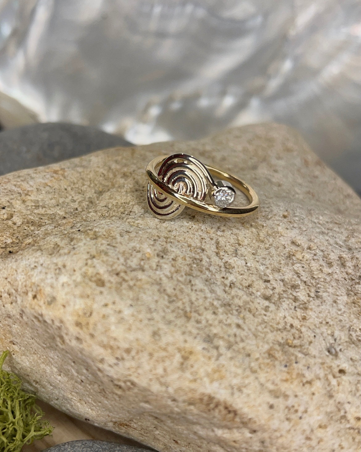 Yellow Gold Celtic Swirl Diamond Ring