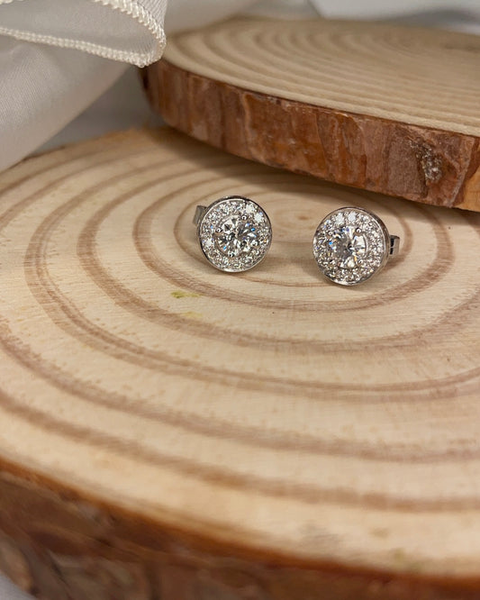 9ct Lab Grown Diamond Halo Stud Earrings