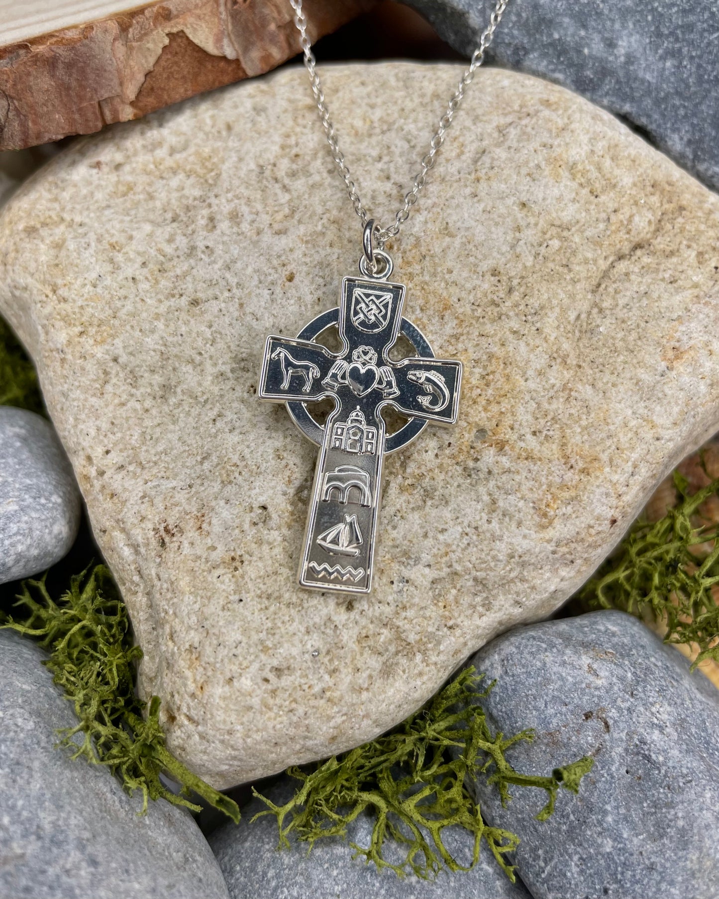 Story of Galway Celtic Cross Sterling Silver Pendant