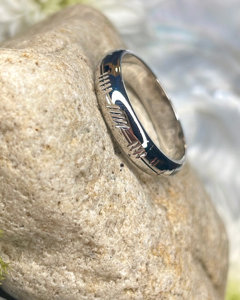 Sterling Silver Ogham 'Ireland' Ring