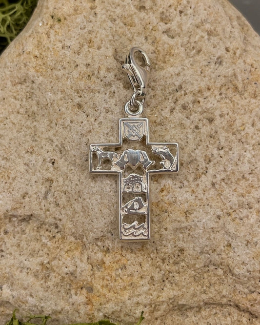 Sterling Silver Story of Galway Cross Charm