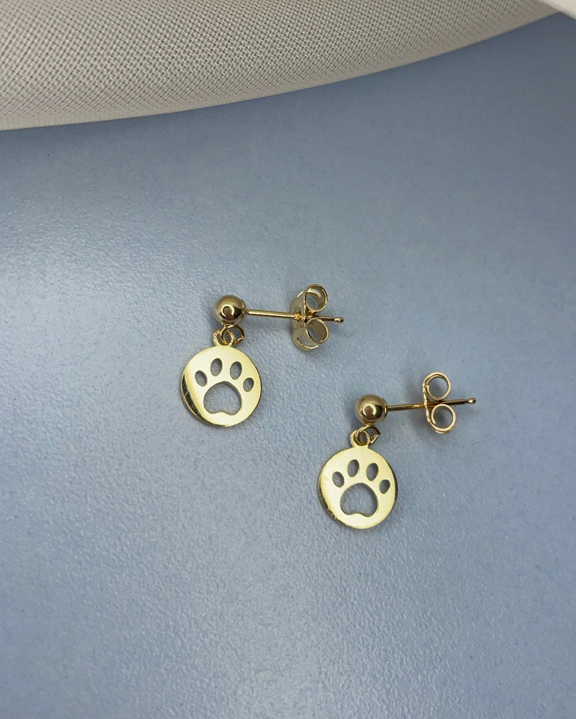 9ct Pawprint Earring